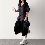 ベシアサイドストリングシャーリングチェック柄ショートスリーブシャツ