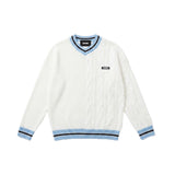 White Half Cable Knit