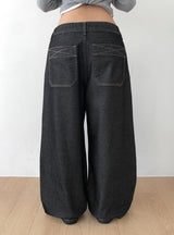 26SS★ [MADE/Non-Fade] フロント2ボタンステッチワイド生デニムパンツ