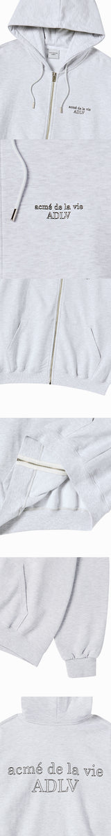 25FW BORDER LINE BASIC LOGO HOODIE ZIP UP MELANGE