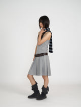 PLEATS MIDI ONE-PIECE (GREY)