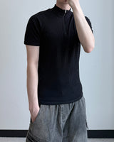 Jevin Muscle Fit Half Zip-Up Short Sleeve