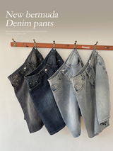 New Bermuda Wide Denim Shorts (4color)
