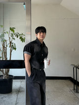 Ever snap muscle-fit denim shirt