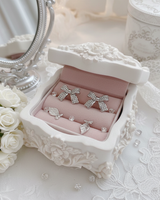 [IVE Leeseo Necklace] デリケートボウピアス - Silver Color