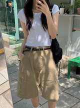 スリムクロップ半袖Tシャツ (4color)