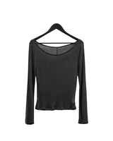 レンヌシースルーボートネック長袖Tシャツ