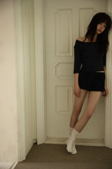 LETTER LACE TOP (NAVY)