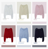Motif Raglan V-neck Knit Cardigan (6color)