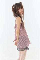 Gingham Babydoll Cami Pink
