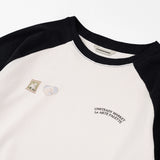 ラグランワッフル長袖Tシャツ_ ブラック