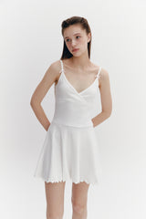 Wave Flare Dress Ivory
