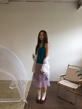 Veil silhouette sheer shirt (5color)