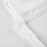 off-shoulder lace strap long-sleeve t-shirt