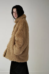 Reversible fur coat, Camel