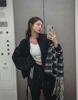 Reverse fleece string track pants