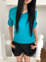 Ellen Button Roll-Up Shorts