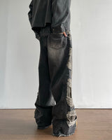 Destroyed Camouflage Denim Pants