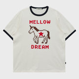 MELLOW DREAM Unicorn Ringer Half Sleeve T-shirt