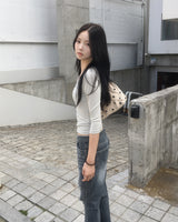 Lowrise grey washing boots cut pants