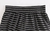 Stripe strap lace banding pants