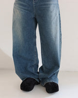 Abel dark blue long wide jeans