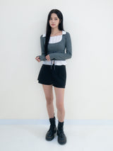 Moa skirt pants (Black)