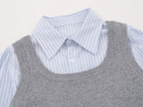 Soft Mix Knit Vest Shirt 232502877