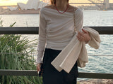 [MADE] Roel le Off-Shoulder Shirring T-shirt