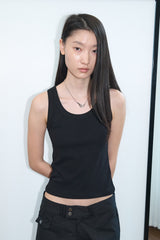 Basic Ribbed Sleeveless (Black)