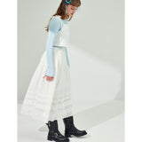 LACE PINTUCK BANDING SKIRT_WHITE