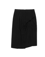 DOZI - Pinched Stripe Skirt _ BLACK