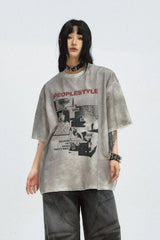 ビンテージウォッシュドルーズフィットTシャツ