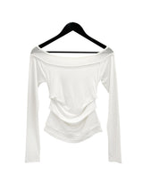 Ribbed Color Matching Layered Pintuck Boat Neck Tee