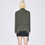 Semi overfit belted jacket [Gloss green]