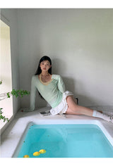 Mint Loose-Fit Layered Sleeveless T-shirt( T + sleeveless set)