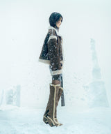 Asym Shearling Wedge Boot / Stone Brown