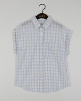 Lupo Linen Roll-Up Pocket Checkered Short Sleeve Shirt