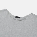 クリスボートネックルーズフィットボタン長袖Tシャツ