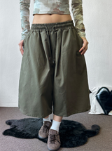 Frendi Cotton Multi Over Long Bermuda Pants 5 Color 