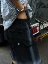 BiBi WASHING CHECKERED HALF-SHIRT