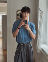 Palette Soft Collar Short Sleeve Knit