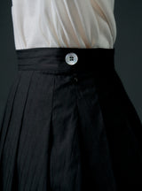 Stripe pleats skirt (black)