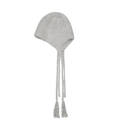 Double Strap Angora Beanie / Grey