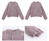 Lavender Round Mohair Angora Knit