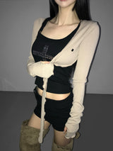 rainbow piece cross mini top(3 color)