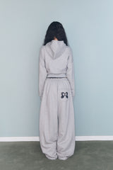 CHECK CONTRAST SWEAT PT GREY