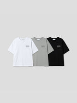 Lettering heavy crop half-sleeves 3color