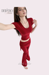 Liiv short-sleeve cap training shirring pants set (TOP)