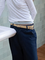 WIDE CUFFS COTTON PANTS (BLUE)